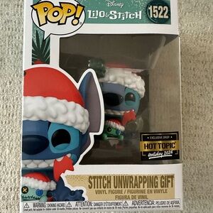 Funko Pop Stitch with Santa Hat and Candy Cane